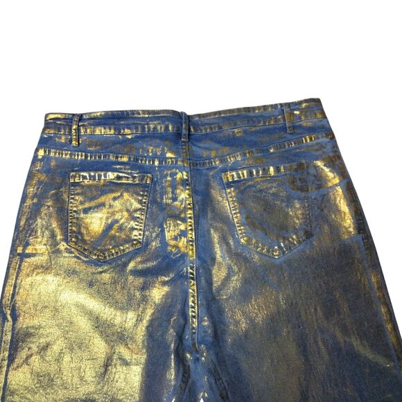 DD2 Gold Accent Blue Jeans High-Rise Stretch Ankle Leg Plus Size 3XL Women's - Picture 4 of 6